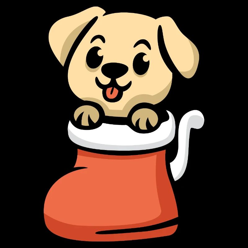 Chiot de Noël mignon dans la botte