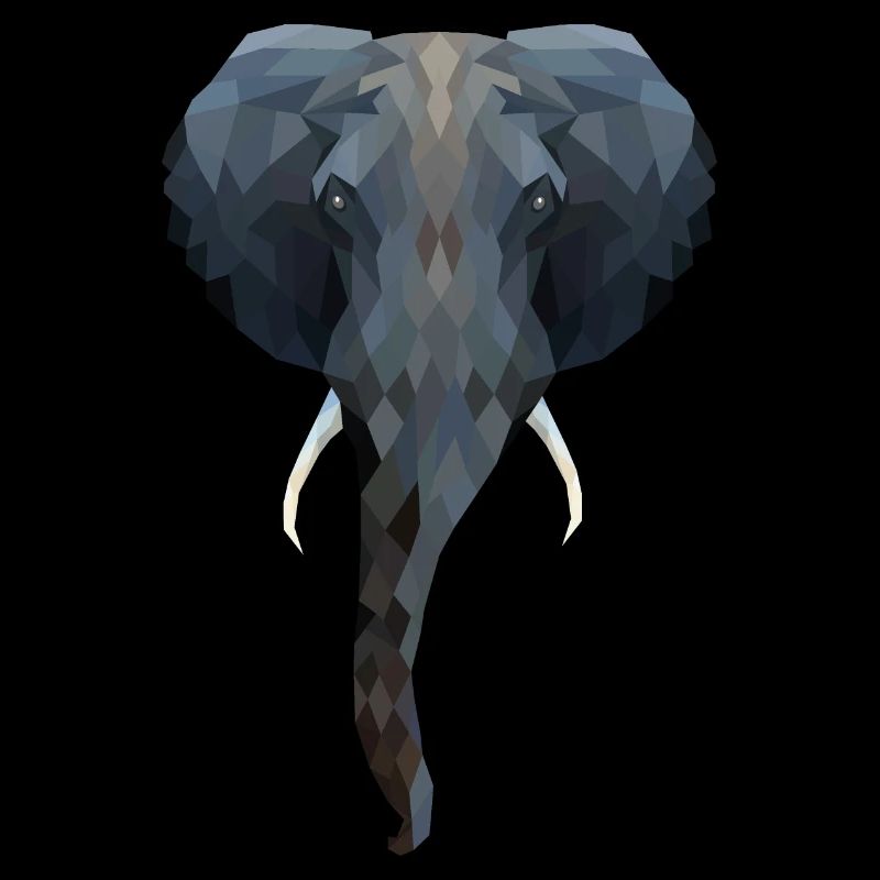 Tête d’éléphant - Low Poly Art.