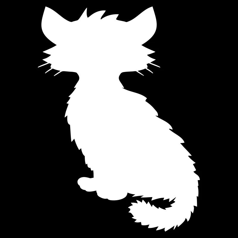 Seated Cat Silhouette Kitten Shadow Outline