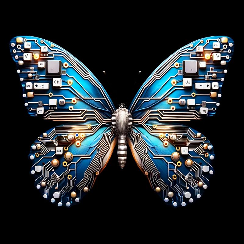 Papillon turquoise avec Technique
