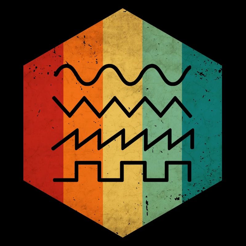 Vintage synthesizer analog synth waveform music