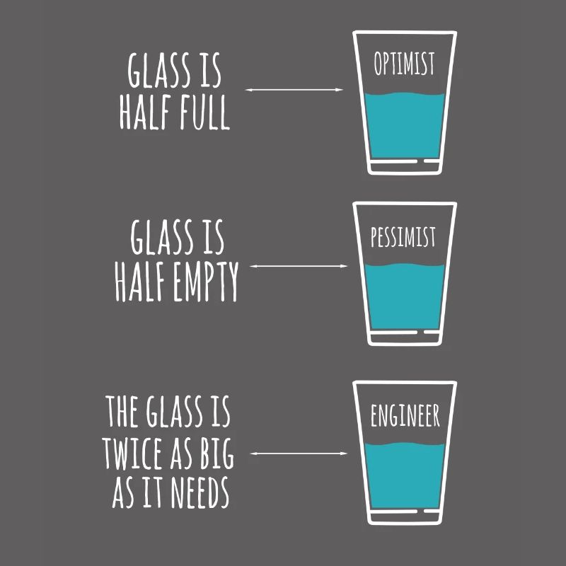 Engineer Humor Optimist Pessimist Engineer Joke