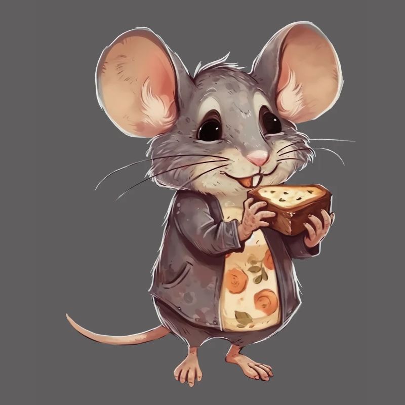 Souris heureuse avec biscuits aux pépites de chocolat