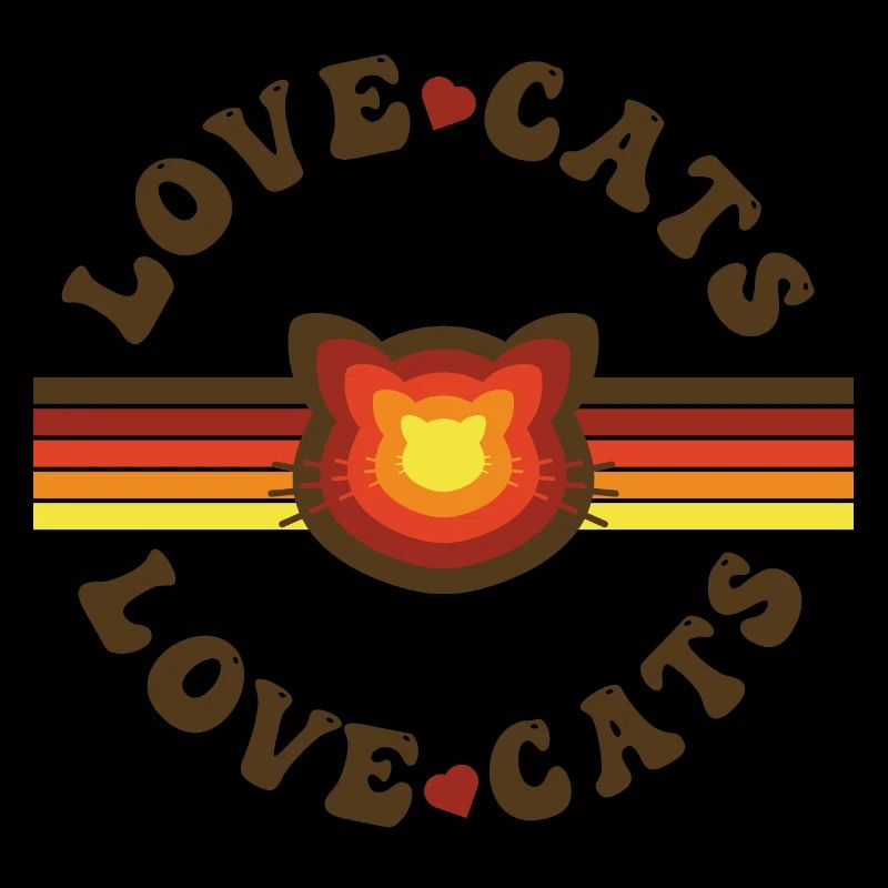Retro Vibe Love Cats