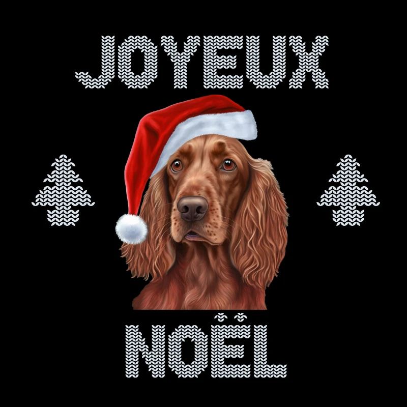 cocker anglais joyeux noel pull noël chien