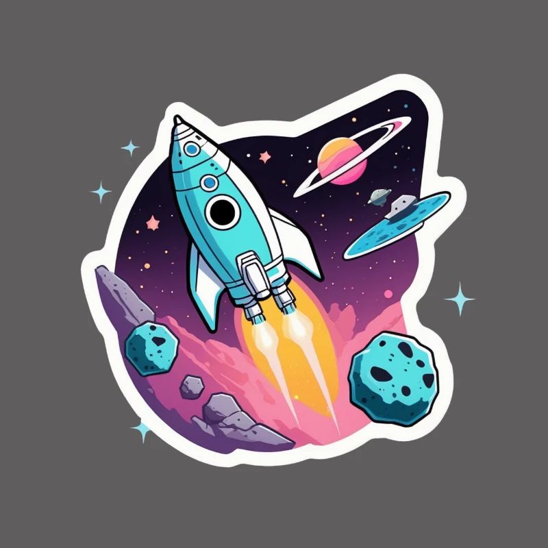 Fusée volant dans l’espace