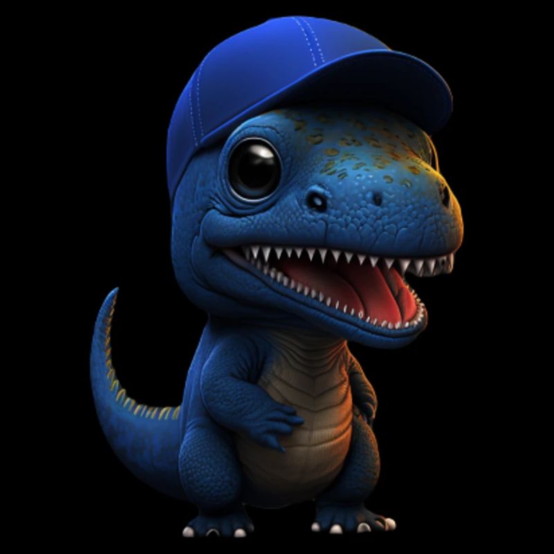 Mignon bébé dinosaure avec Navy Cup