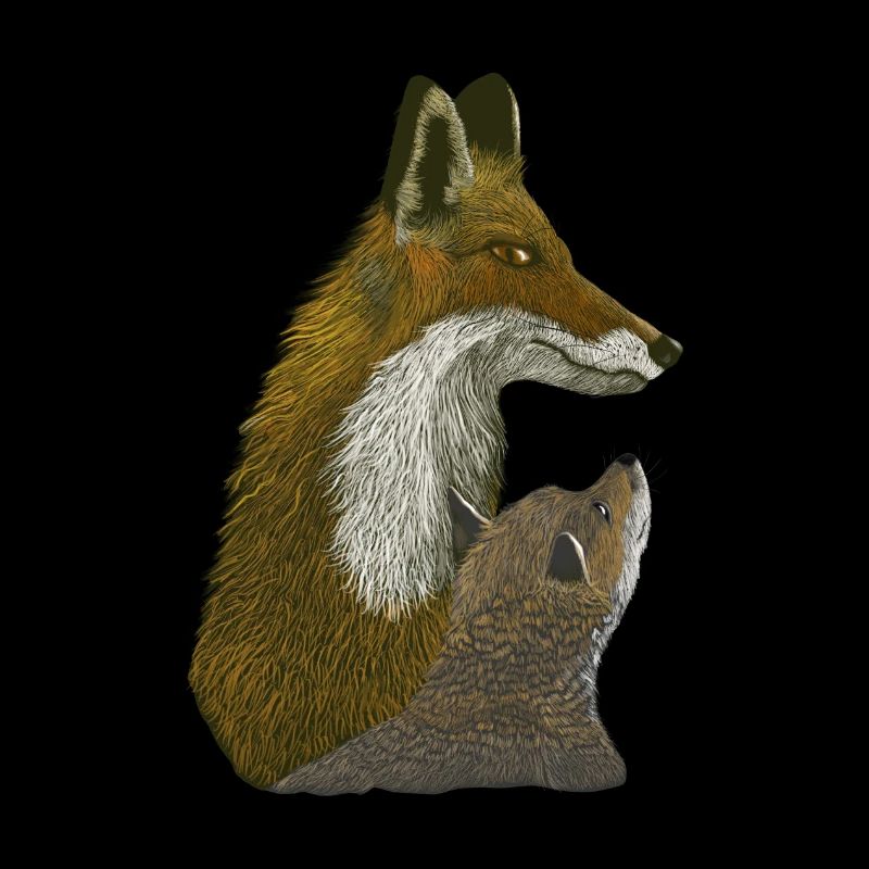 Fuchs mit Welpe Mutter und Kind