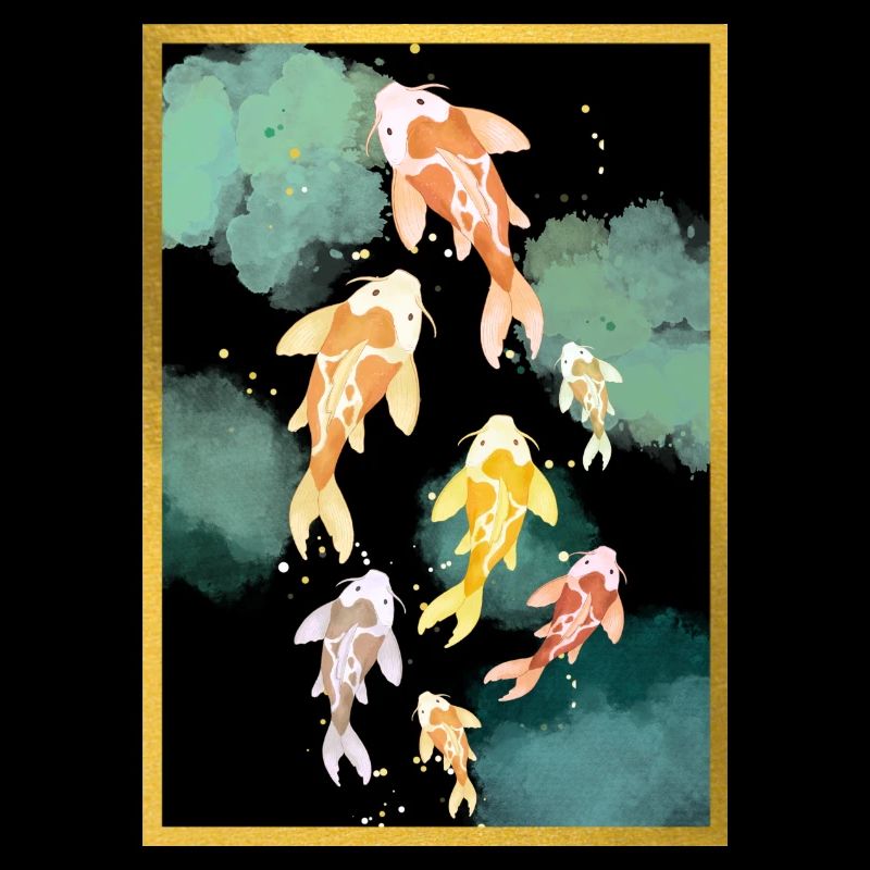 Carpes Koï nuit dorée