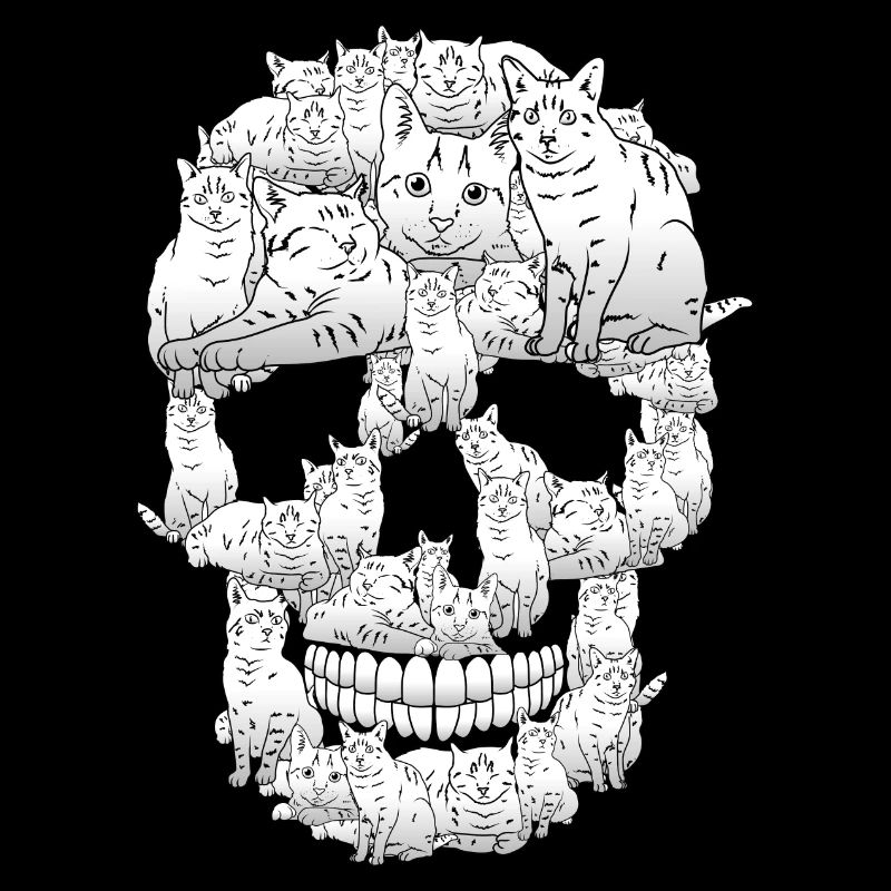 Halloween Cat Skull Spooky Cat Lover Gift