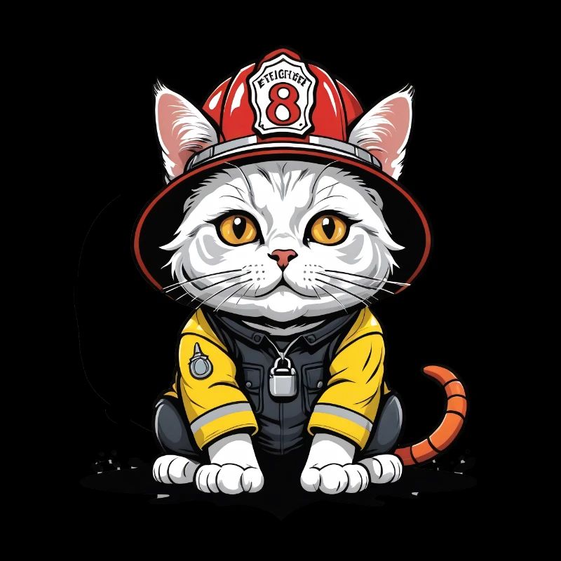 Chat Pompiers Chat Amour Chat Amoureux des Chats