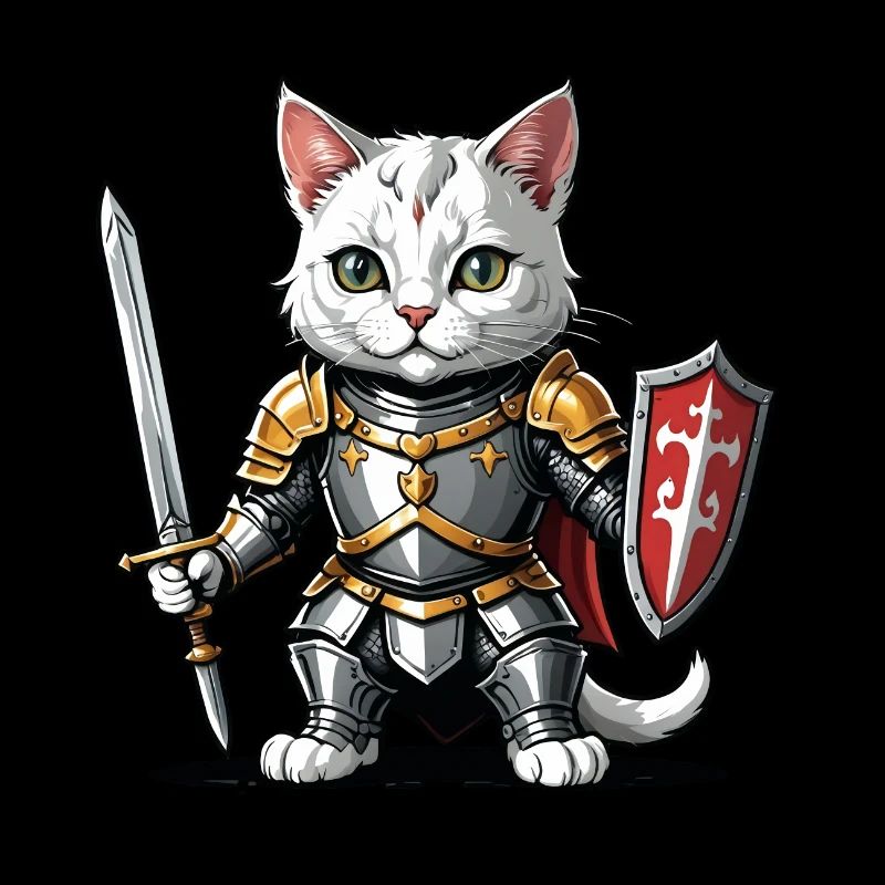 Chat Chevalier Chevalier Chat Cadeau Médiéval