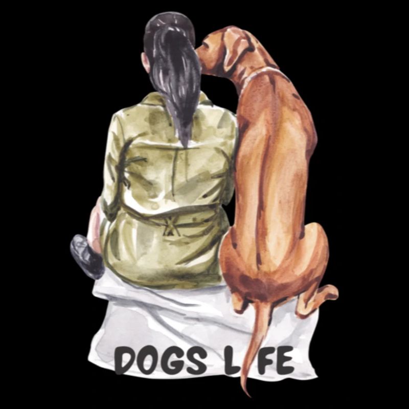 Dunkelhaariges Mädchen mit Jagdhund Dogs Life