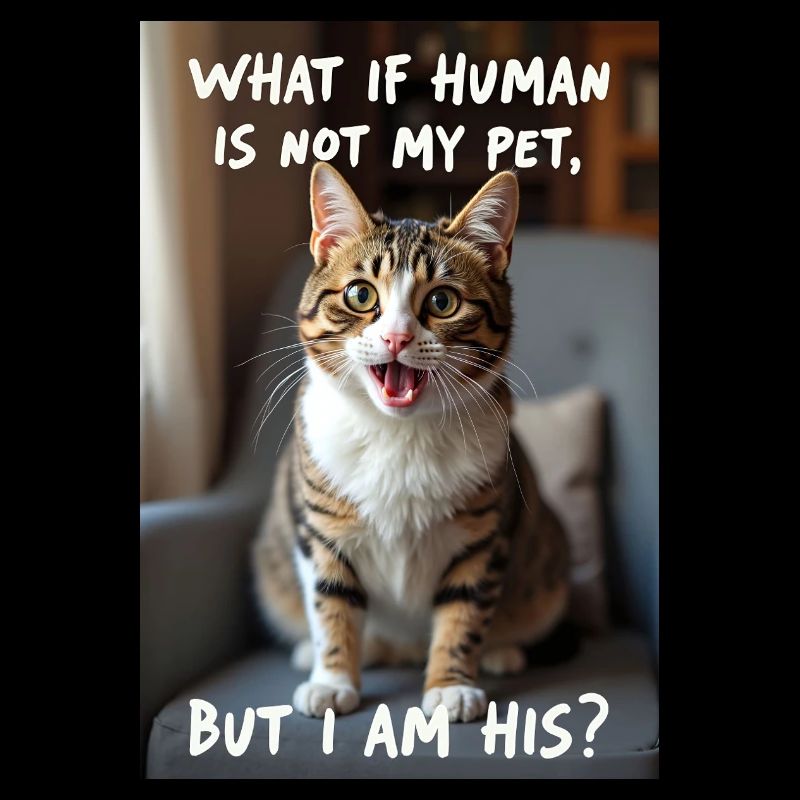 Eine Katze mit einer lustigen Bildunterschrift.