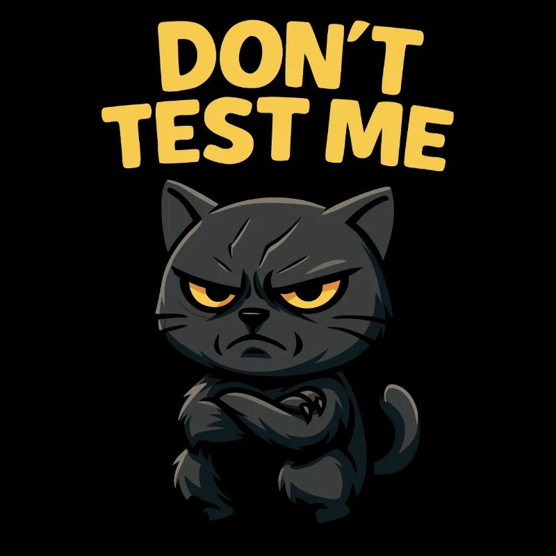 Don’t Test Me | Angry Black Cat Funny Sarcastic -Y