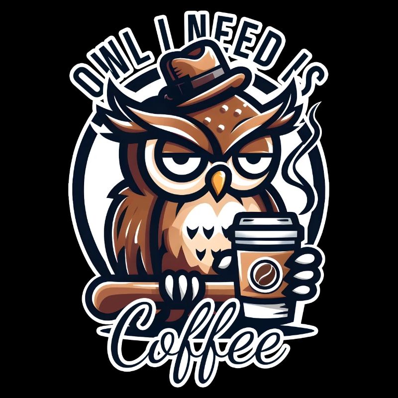 Owl I Need Is Coffee Eule Kaffee