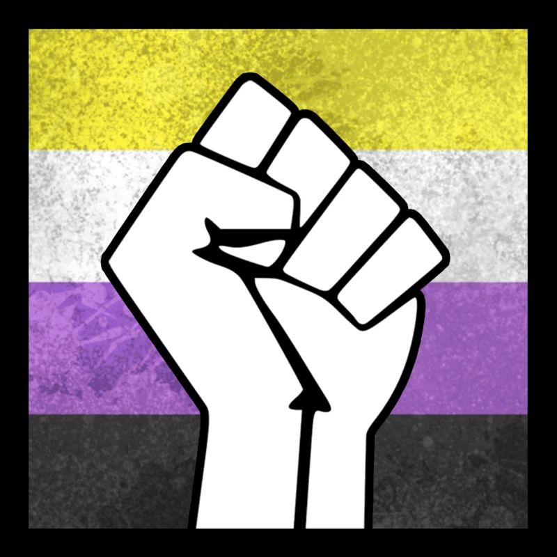 Nicht-binärer Pride-Faust-Aufkleber