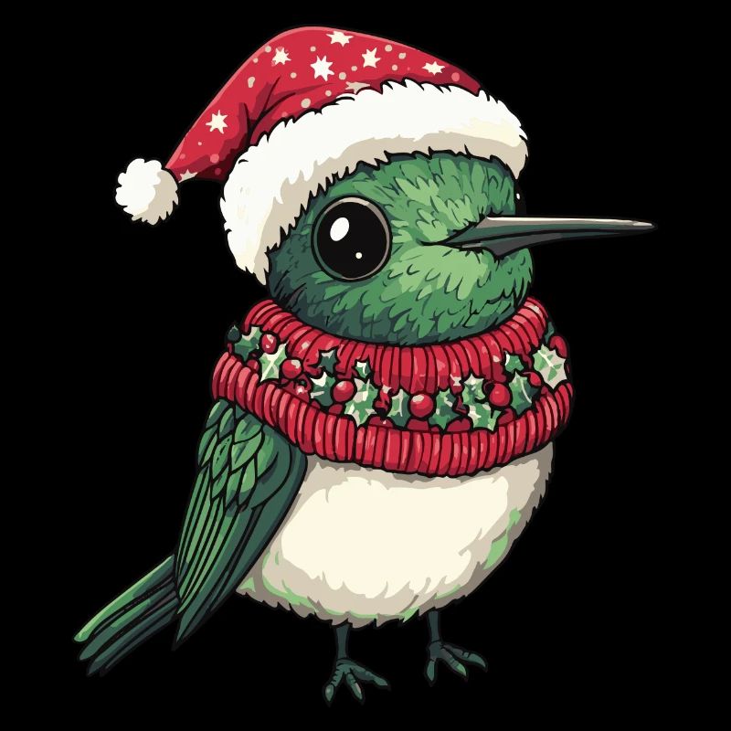 Kolibri Vogel Weihnachten Comic