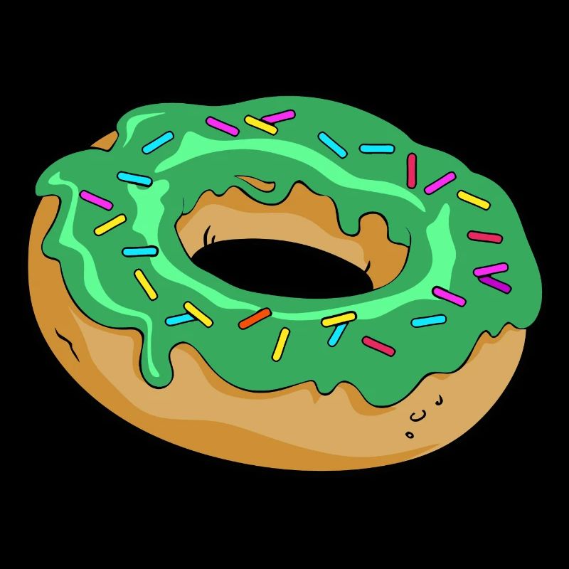 Beignet avec glaçure verte