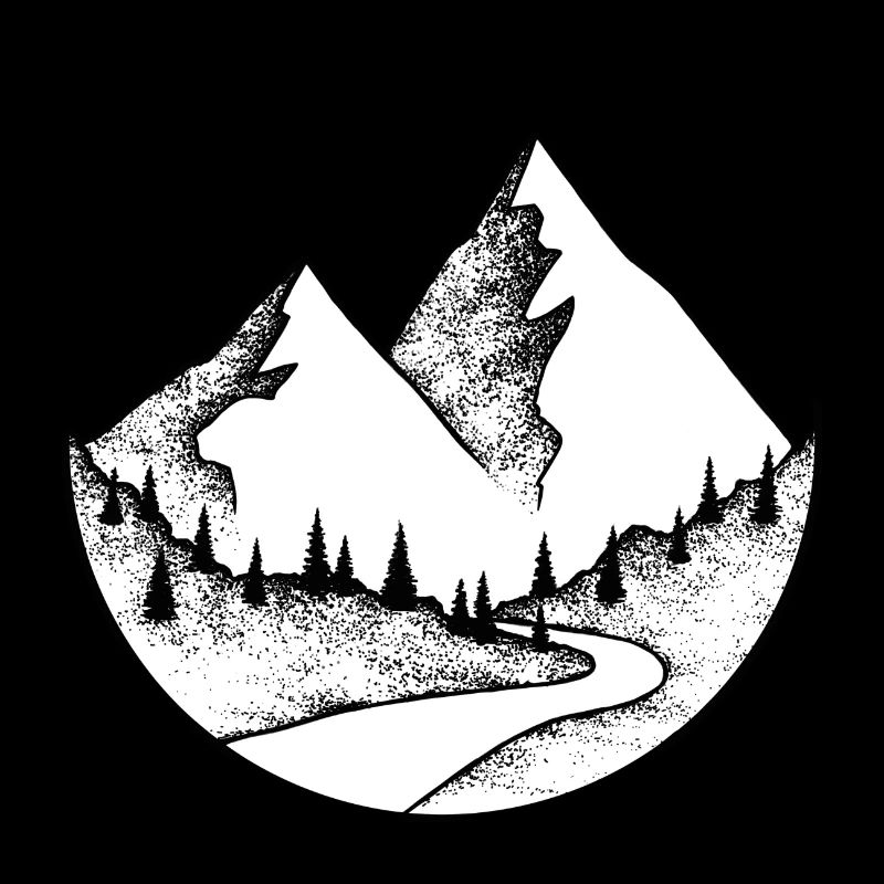 round mountain logo, mountain design