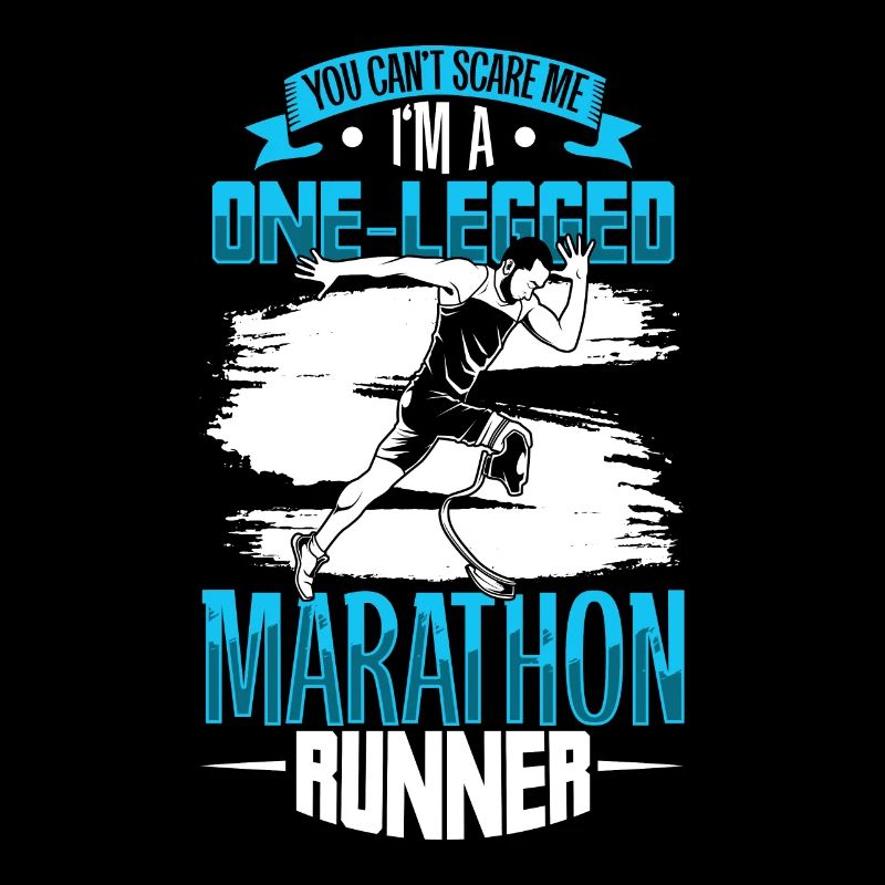 Furchtloser Marathonläufer mit Laufprothese
