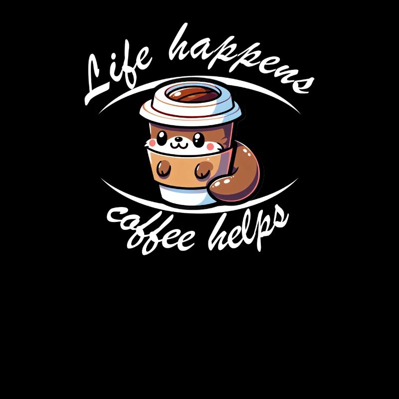 Funny Coffee Saying with Cute Otter Work