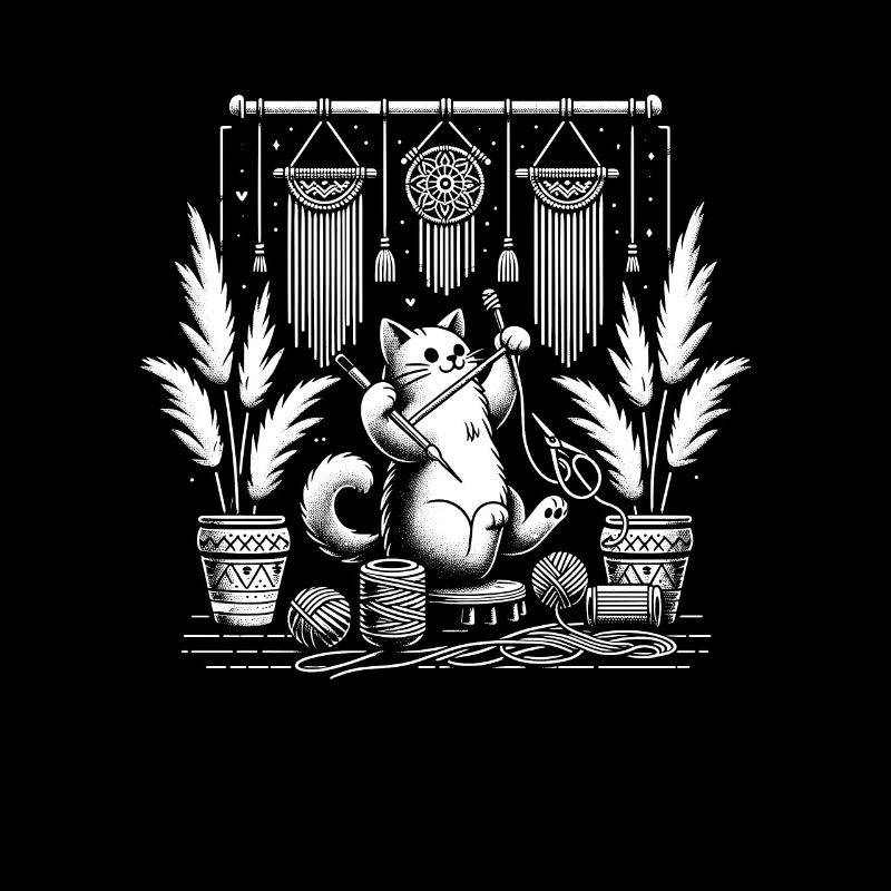 Funny Macrame Cat Artist Macrame