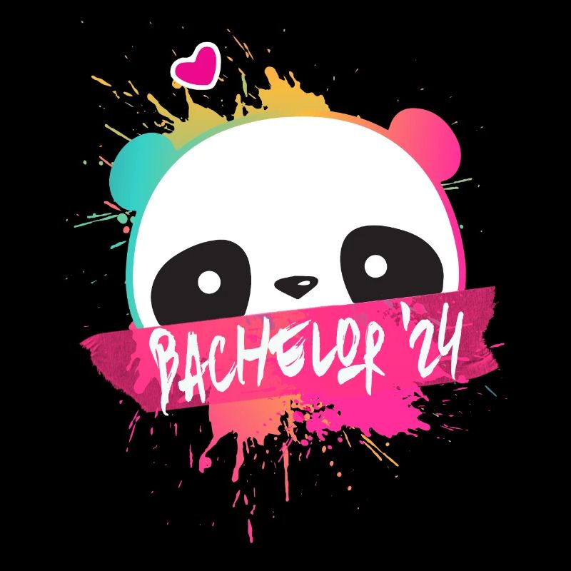 Bachelor '24 Motto mit Panda - Uni Abschluss 2024