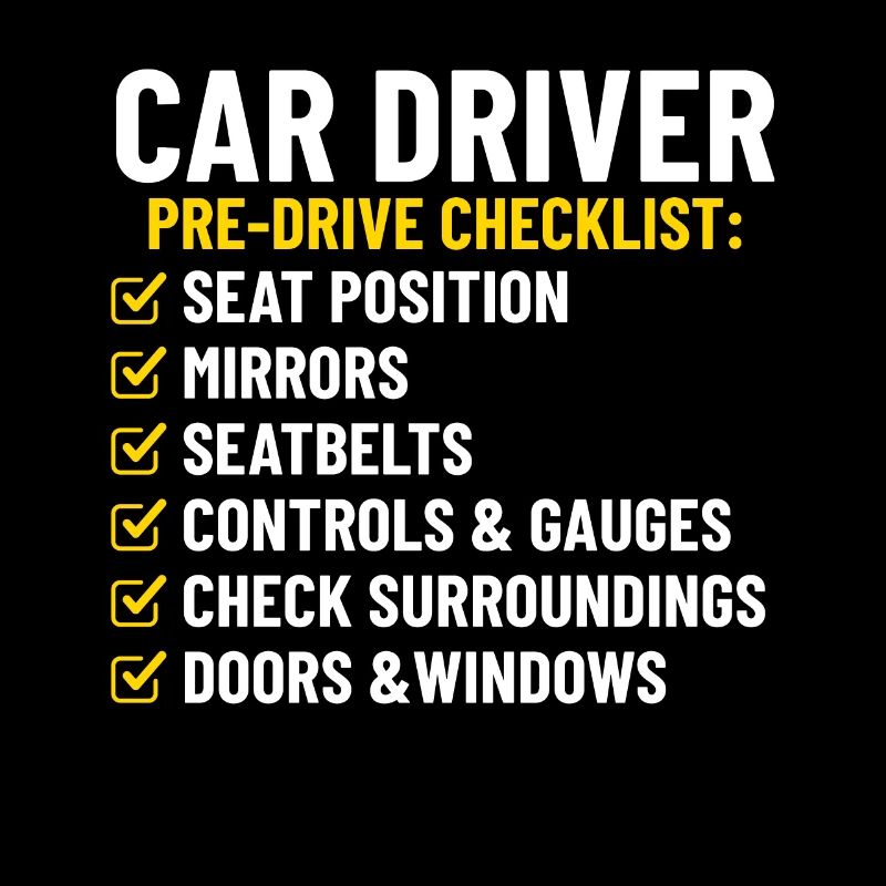 Car Driver Pre Drive Checklist Funny Driver