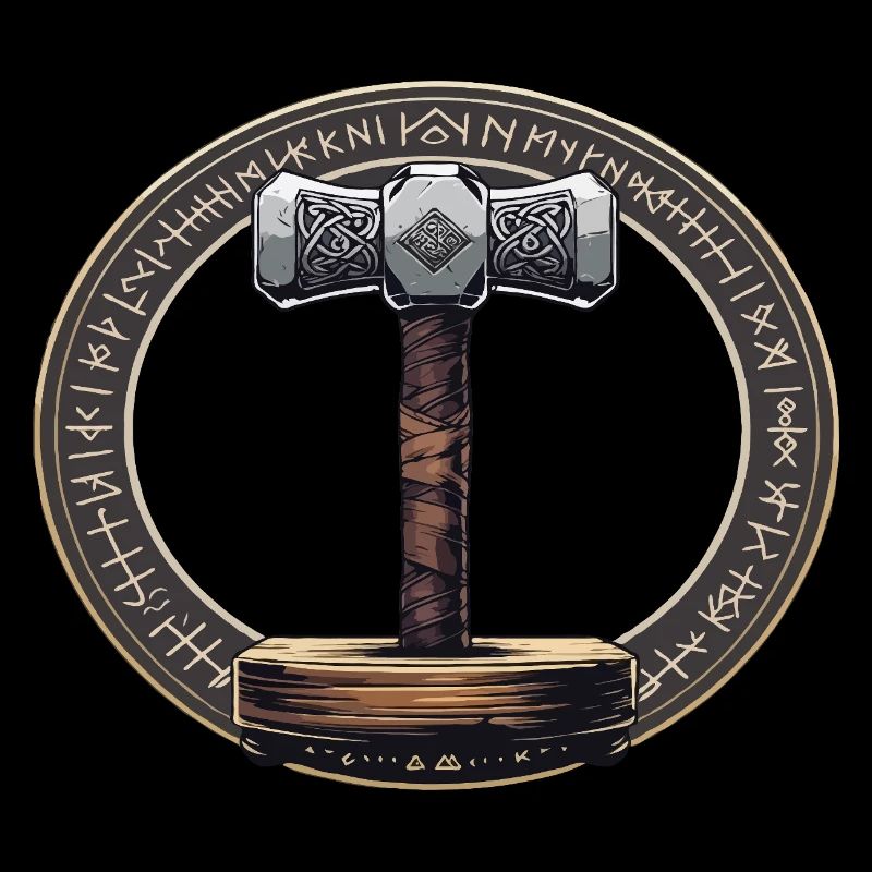 Wikinger Hammer Krieger Walhalla Runenkreis Thor
