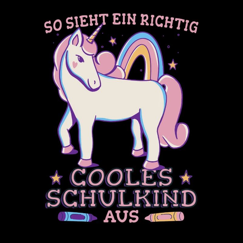 Süßes Einhorn Mädchen Schulkind