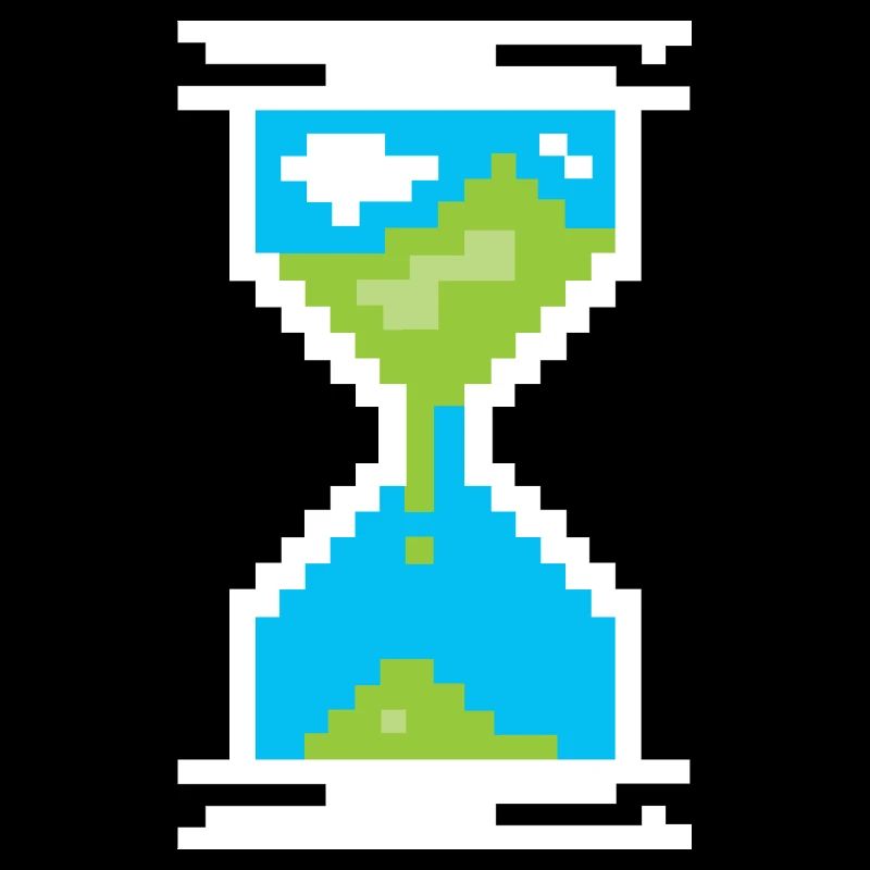 Pixel Sanduhr Symbol -Landschaft der Erde