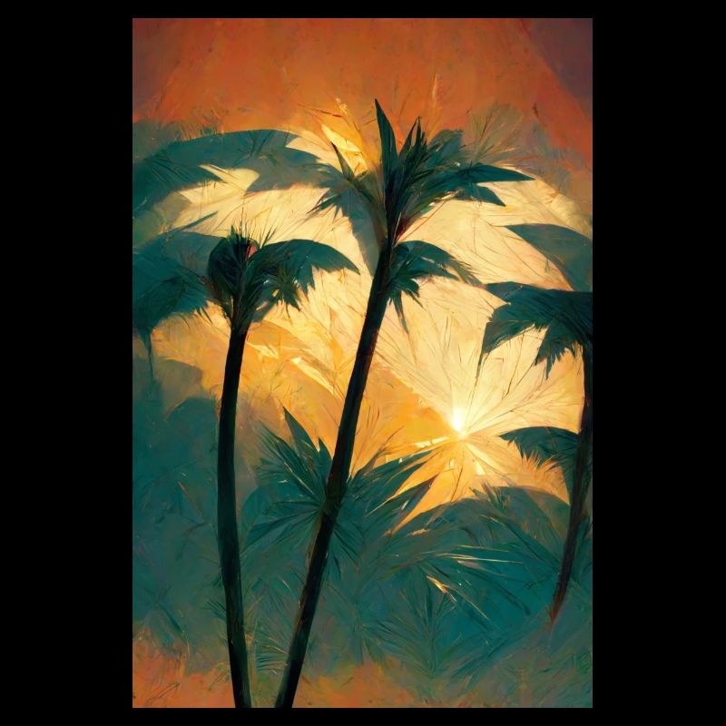 Palm trees before sunset