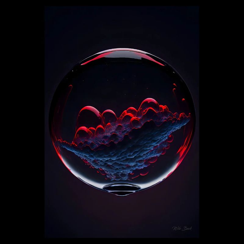 Clouds in a bubble red 1