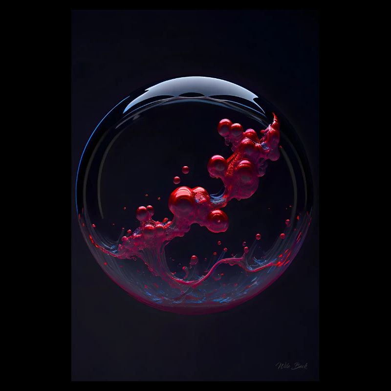 Clouds in a bubble red 3