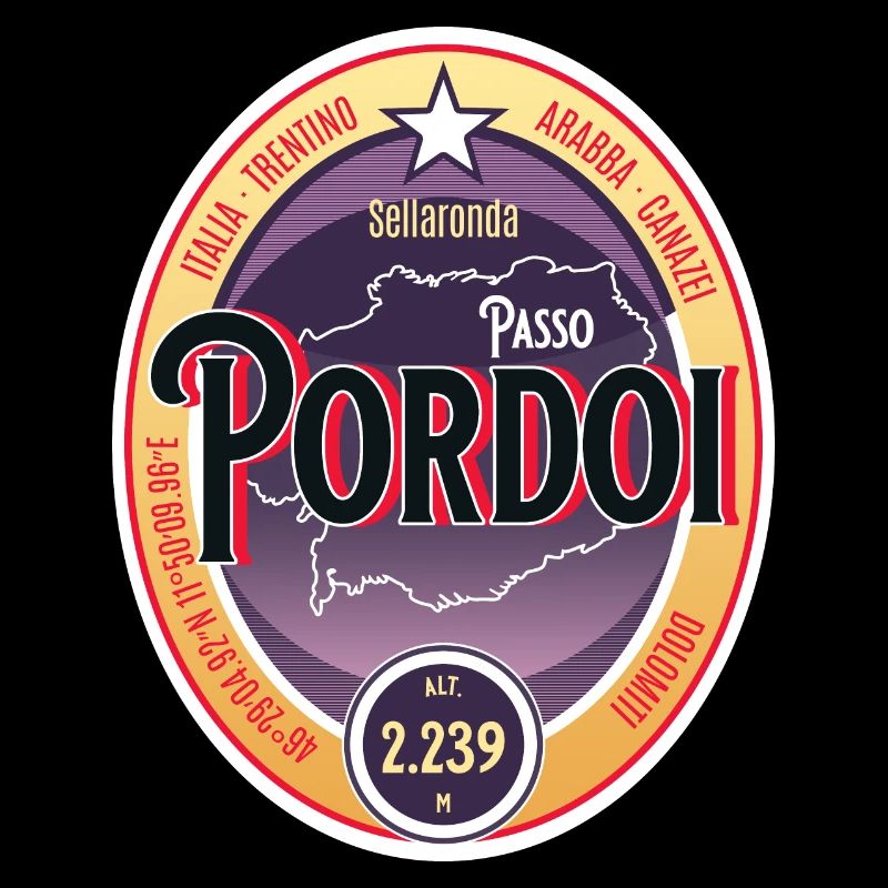 Passo Pordoi Italia Sticker Tee Design