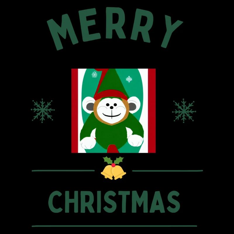 Joyeux Noël avec un singe effronté
