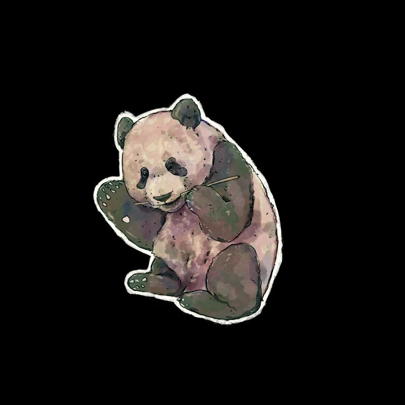 Grand panda panda mangeant de l’art watercolour