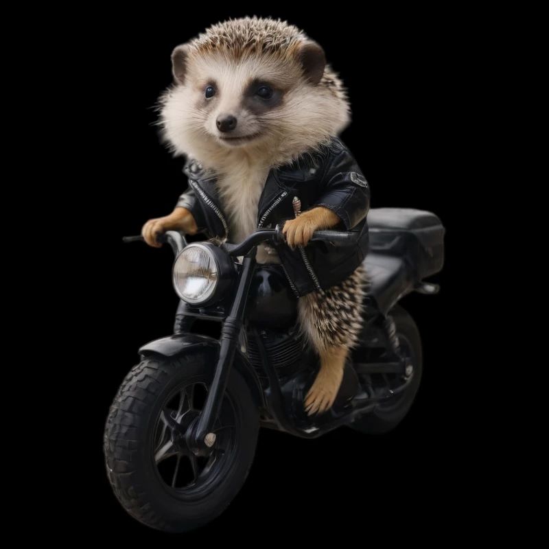Hérisson motard