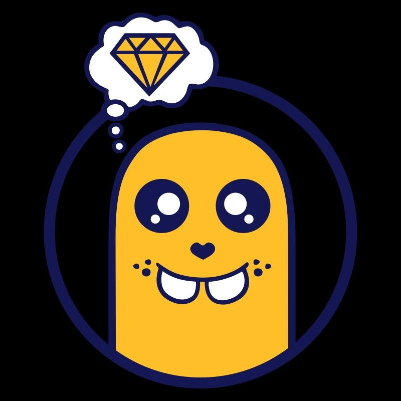 Niedliche Comic Figur (Diamant, Kreis)