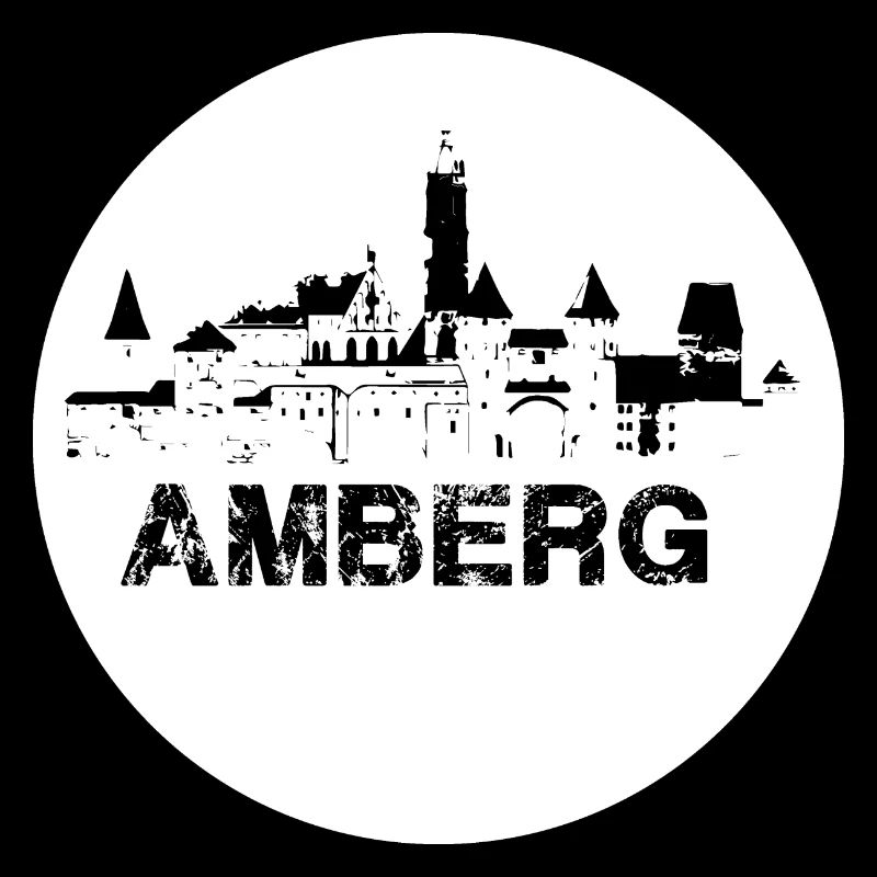 amberg, skyline, blanc, cercle, coupe de ciseaux