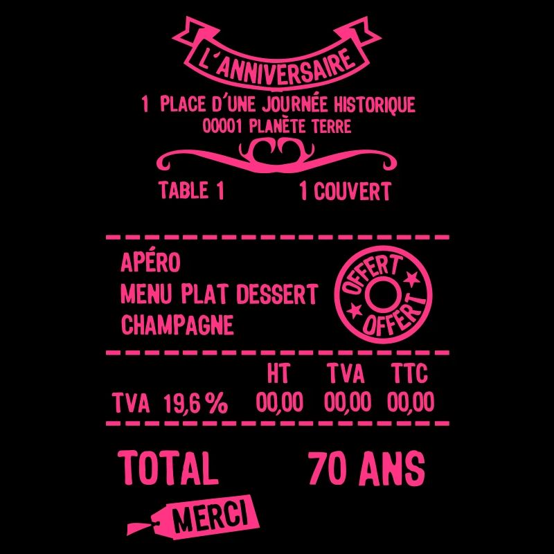 70 ans addition note resto restaurant anniversaire