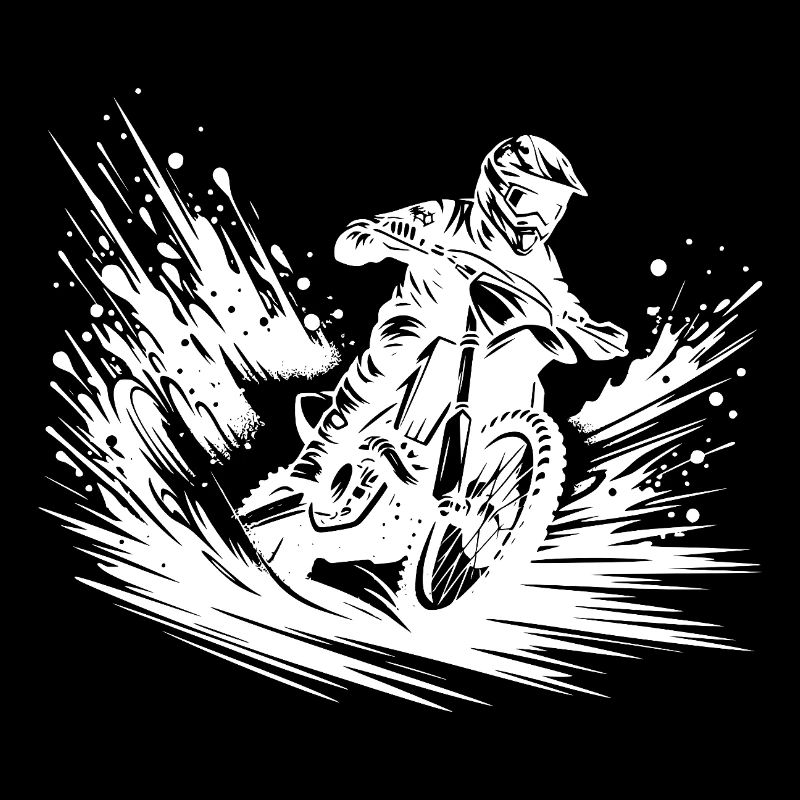 Enduro machine with dust clouds on the track