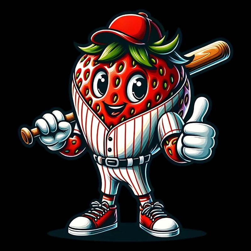 Erdbeer Baseball Star mit Schläger