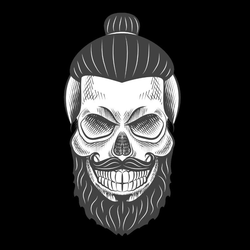 Skull with braid