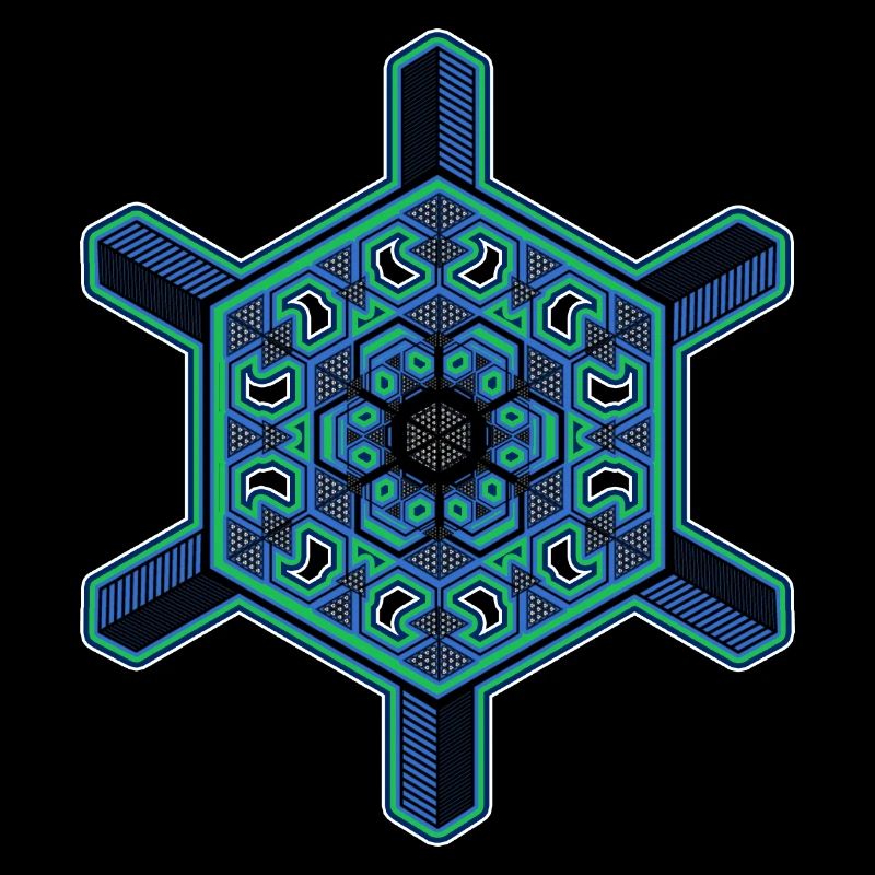 Mandala psychédélique LSD Pattern Goa Party Acid
