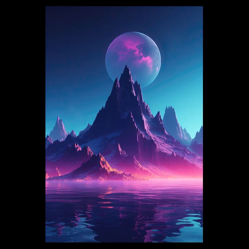 Retro Bergmelodie: Eine Synthwave Ode an der See