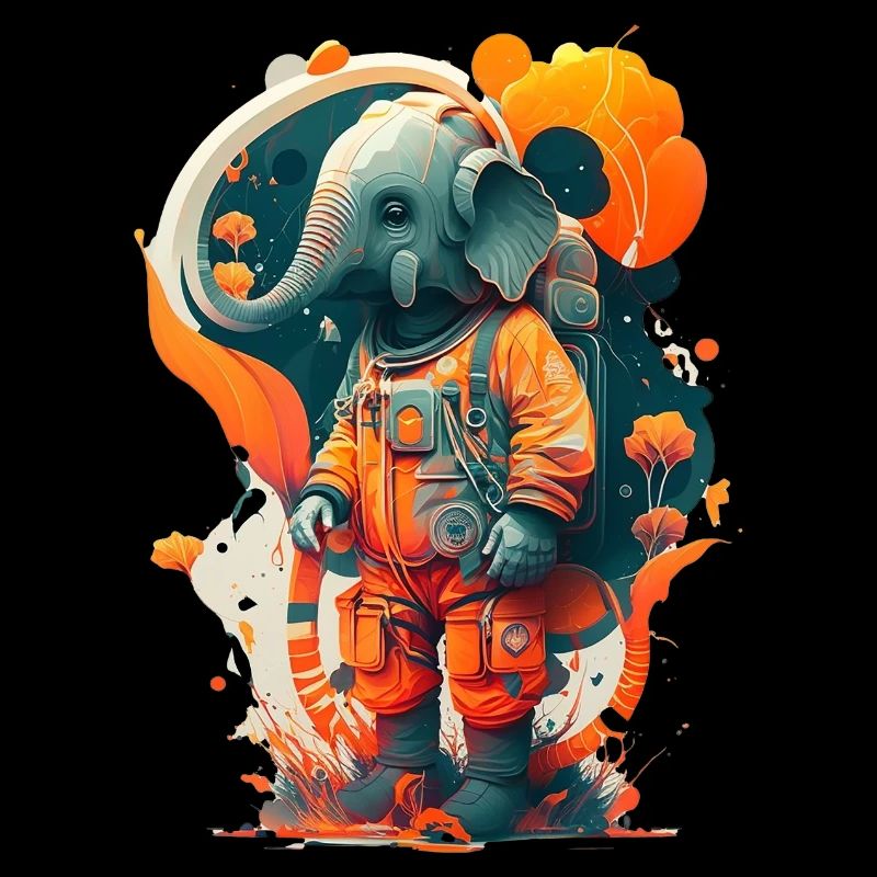 Elephant in firefighter suit / protective suit