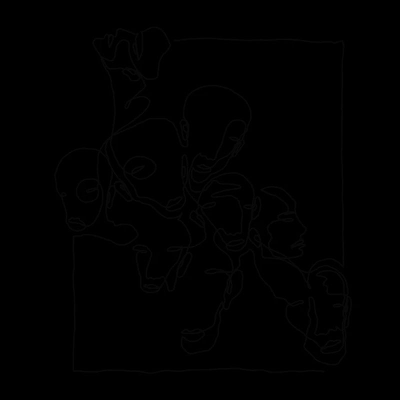 "Faces005" Oneline Premium Design Black