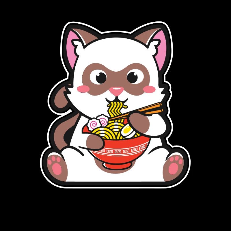 Ramen mangeant des chats - soupe